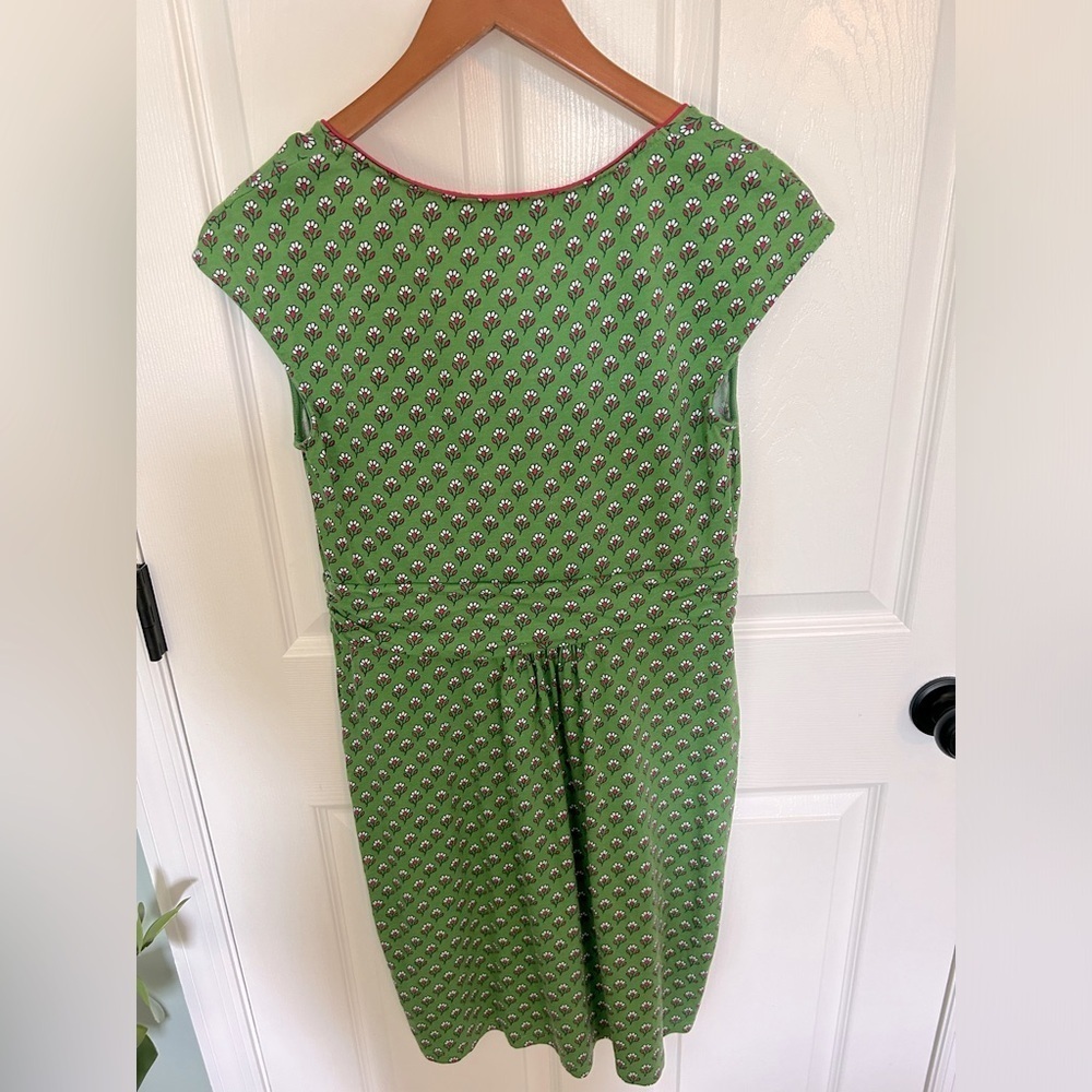 Boden Green Floral Margot Jersey Dress size 8R - Picture 7 of 7